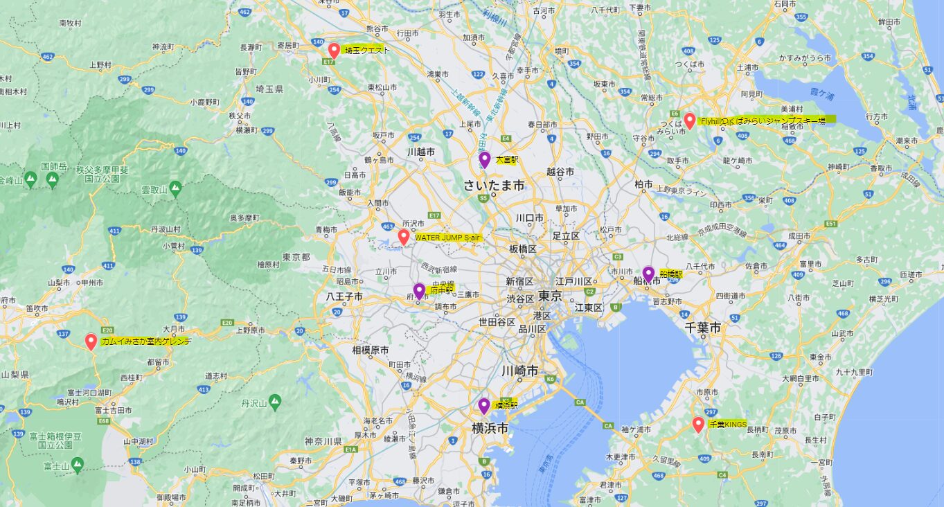 全出発地とオフトレ施設