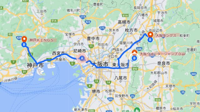 尼崎駅からオフトレ施設