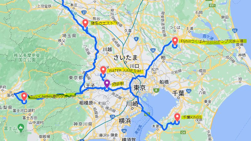 府中駅から各オフトレ施設