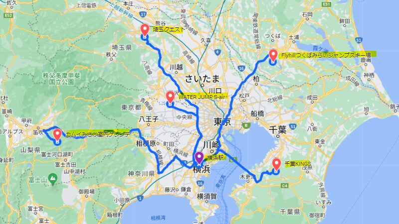 横浜駅から各オフトレ施設
