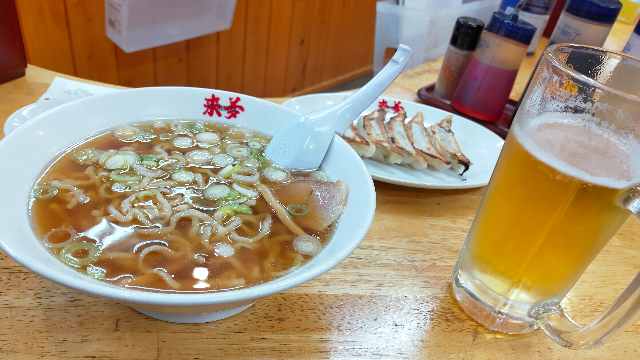 喜多方ラーメン＋餃子＋ビール